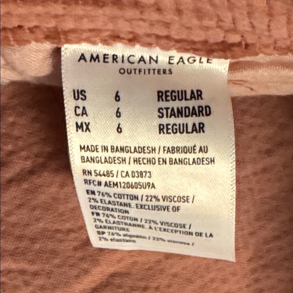 NWT American Eagle Dreamy Corduroy Super High-Waisted Baggy Wide-Leg  size 6 - Picture 11 of 13